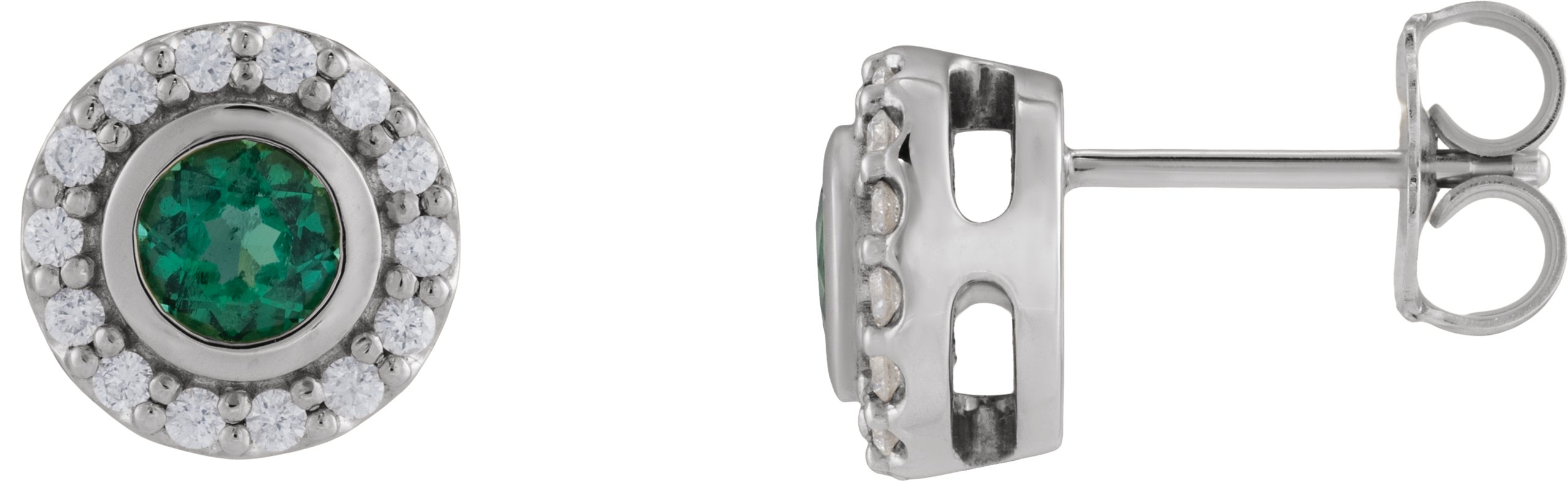 Bezel-Set Halo-Style Stud Earrings