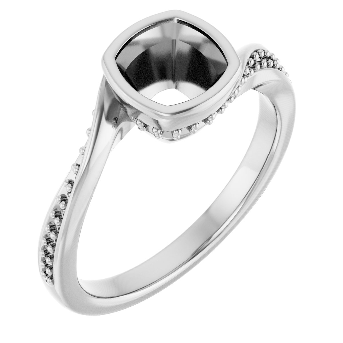 Bezel-Set Accented Engagement Ring