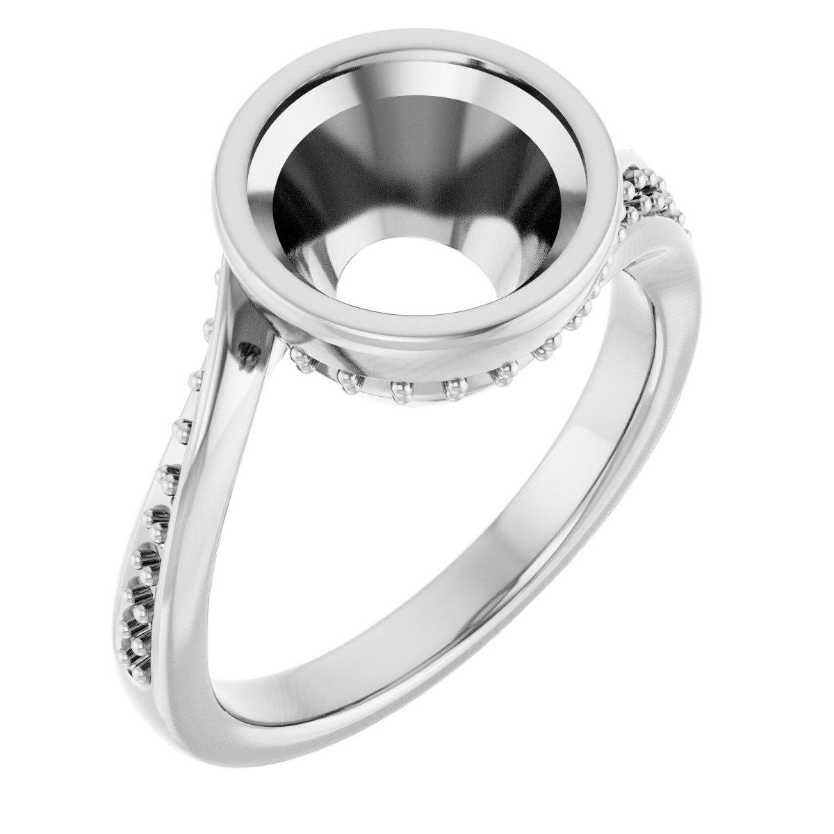 Bezel-Set Accented Engagement Ring