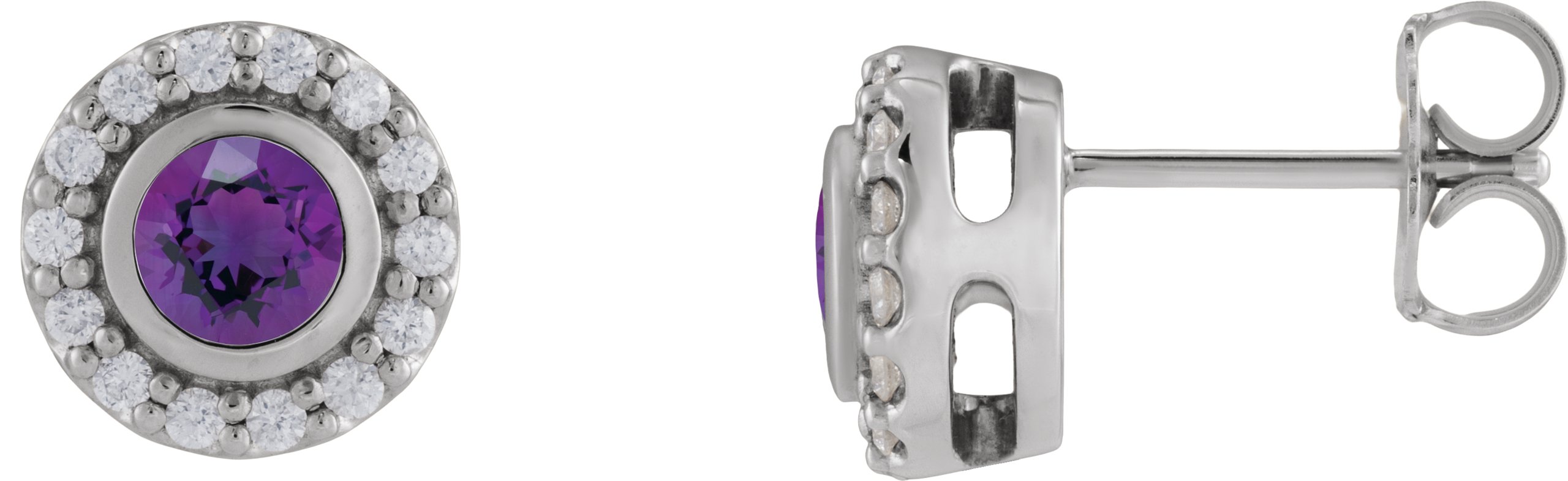 Bezel-Set Halo-Style Stud Earrings