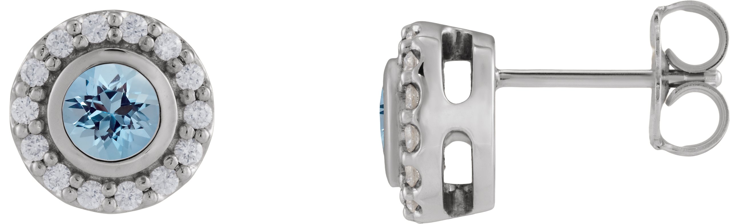 Bezel-Set Halo-Style Stud Earrings