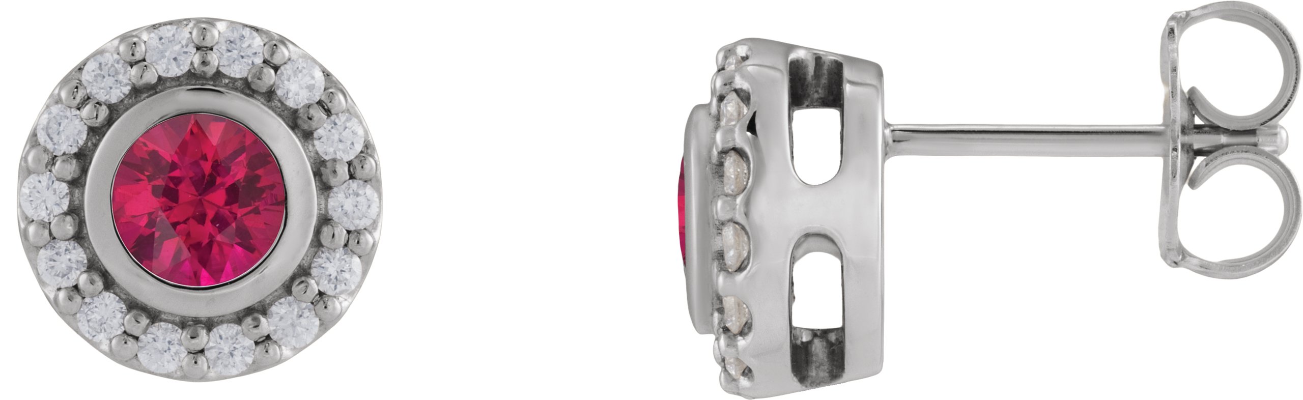 Bezel-Set Halo-Style Stud Earrings