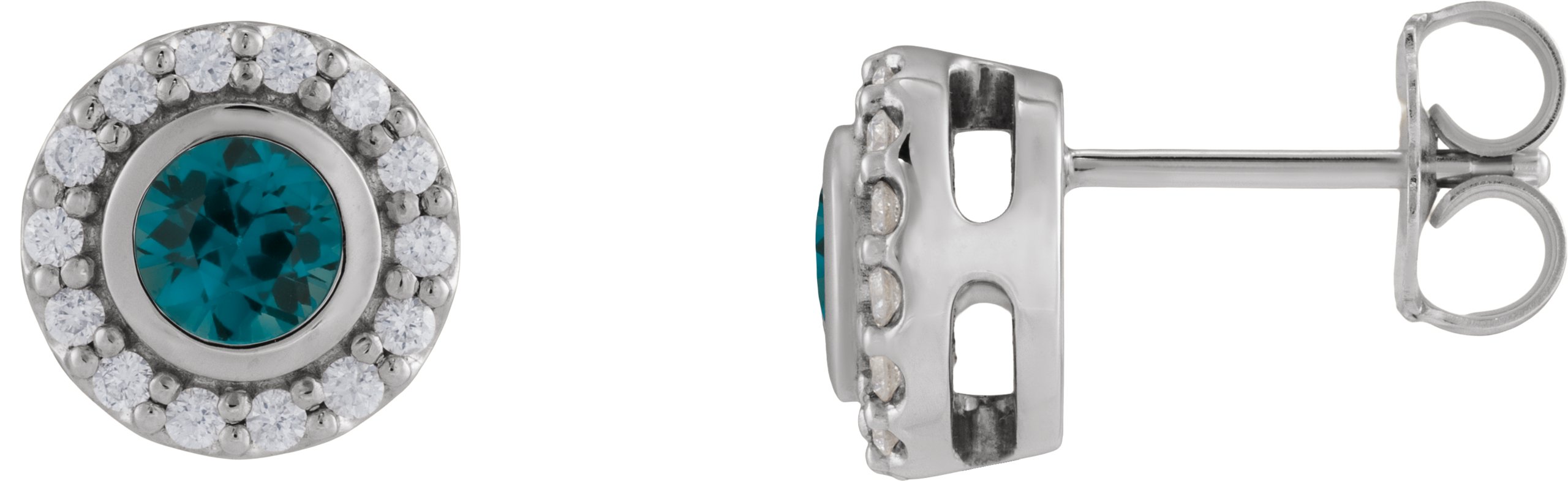 Bezel-Set Halo-Style Stud Earrings