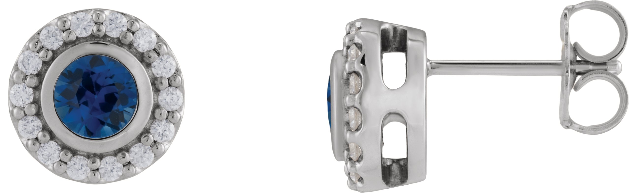Bezel-Set Halo-Style Stud Earrings