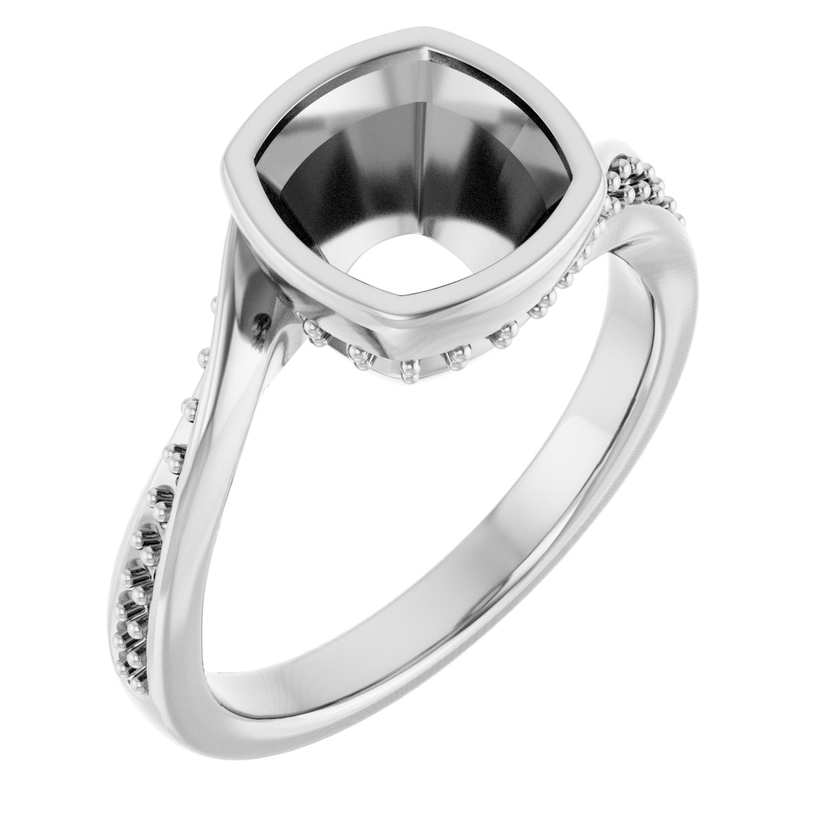 Bezel-Set Accented Engagement Ring