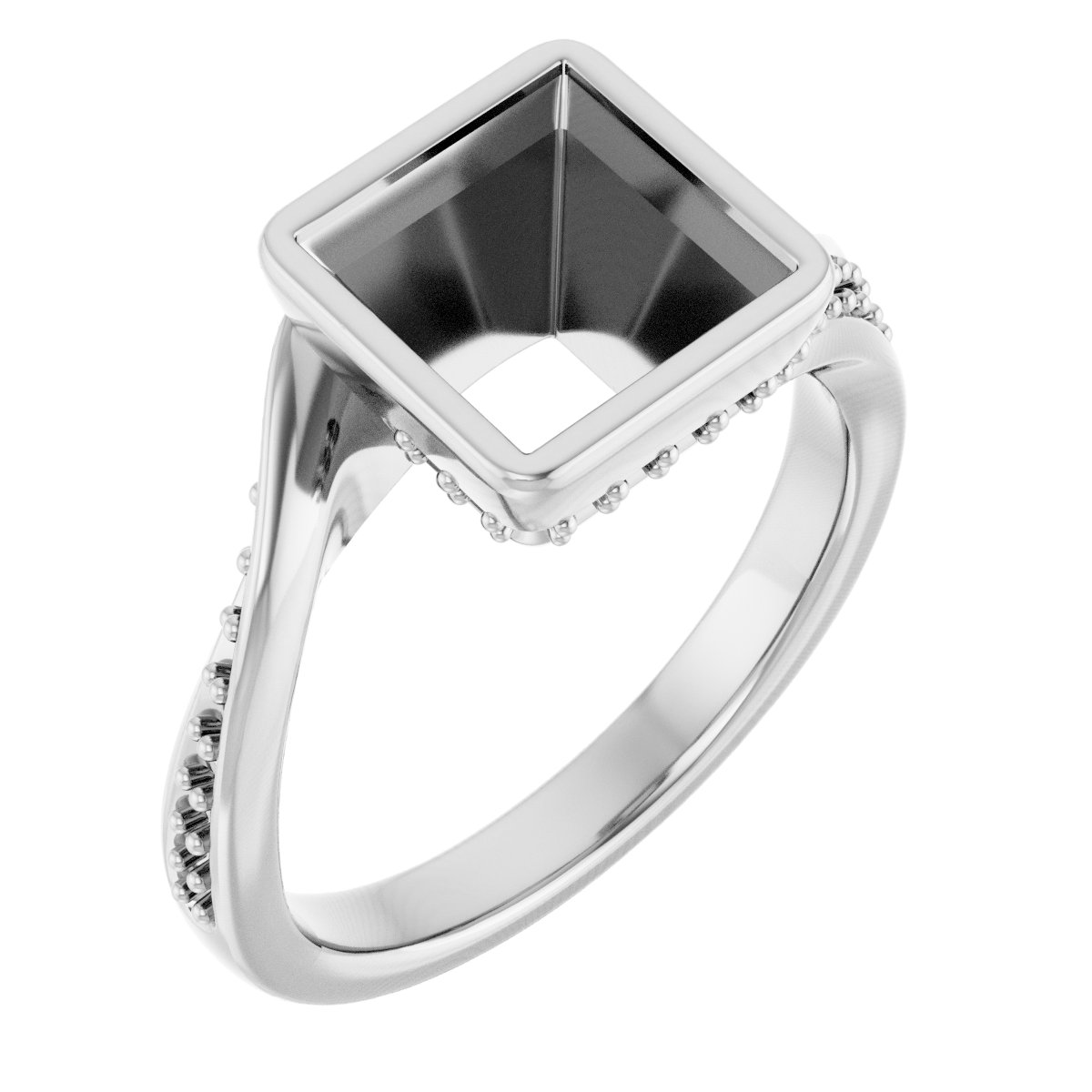 Bezel-Set Accented Engagement Ring