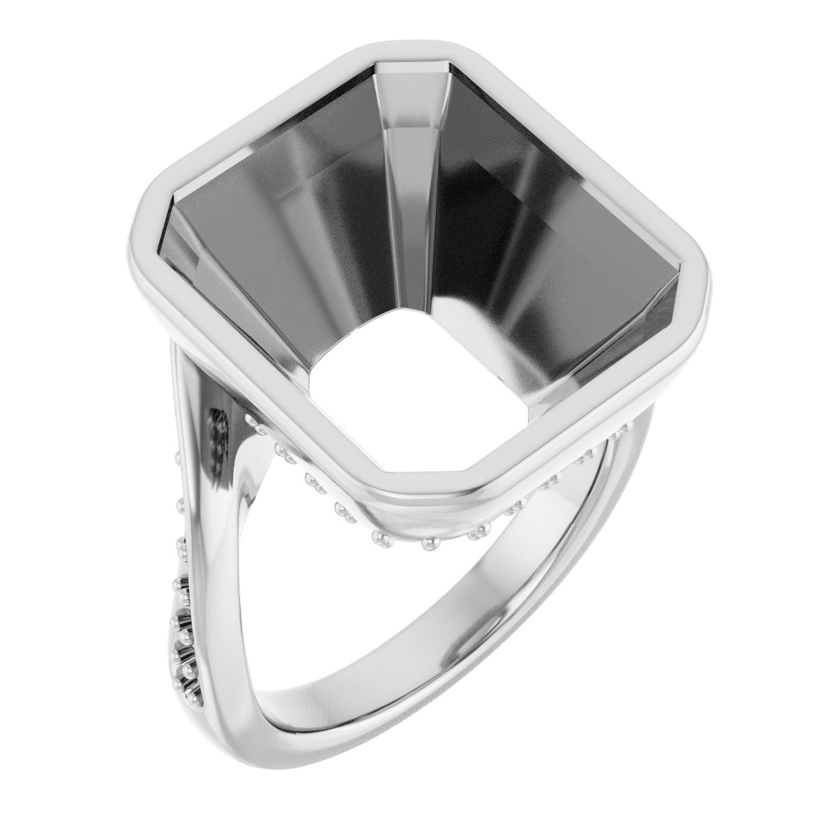 Bezel-Set Accented Engagement Ring