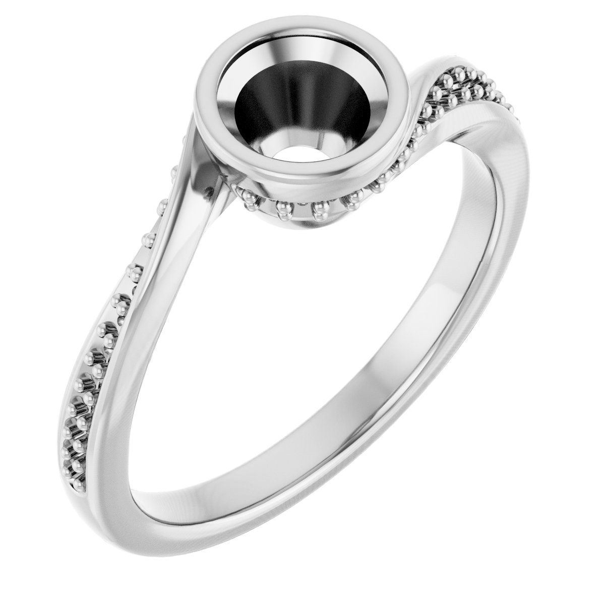 Bezel-Set Accented Engagement Ring