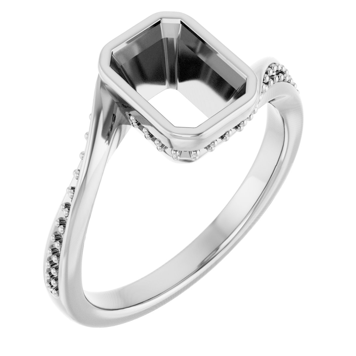 Bezel-Set Accented Engagement Ring