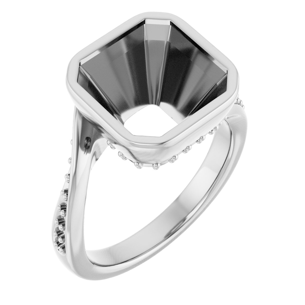 Bezel-Set Accented Engagement Ring