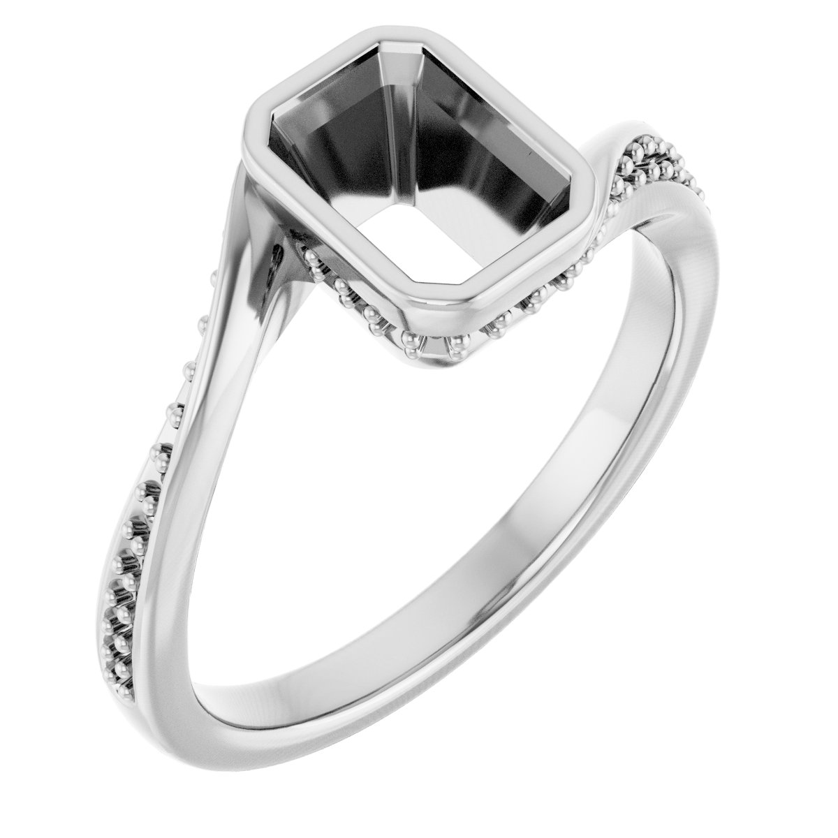 Bezel-Set Accented Engagement Ring