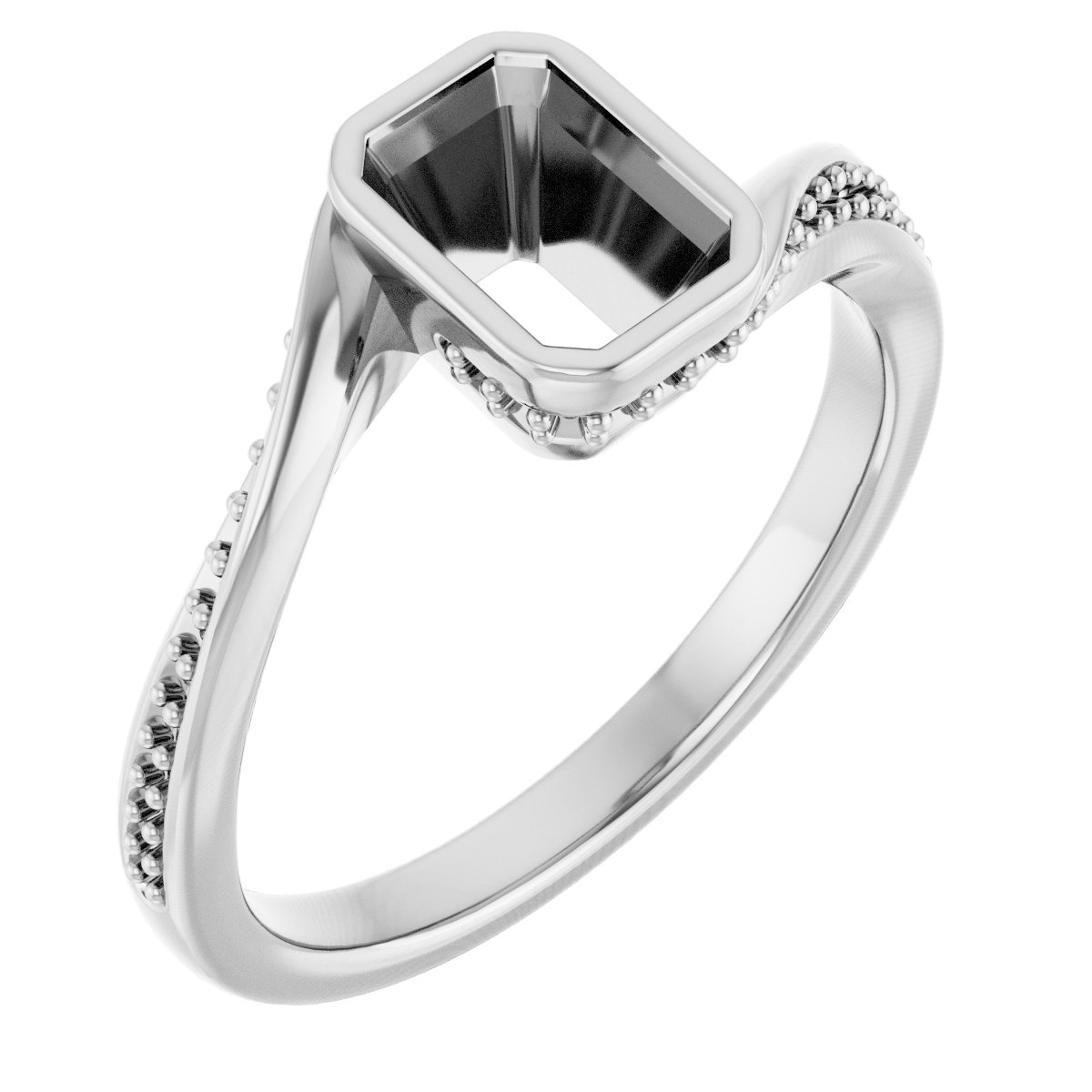 Bezel-Set Accented Engagement Ring