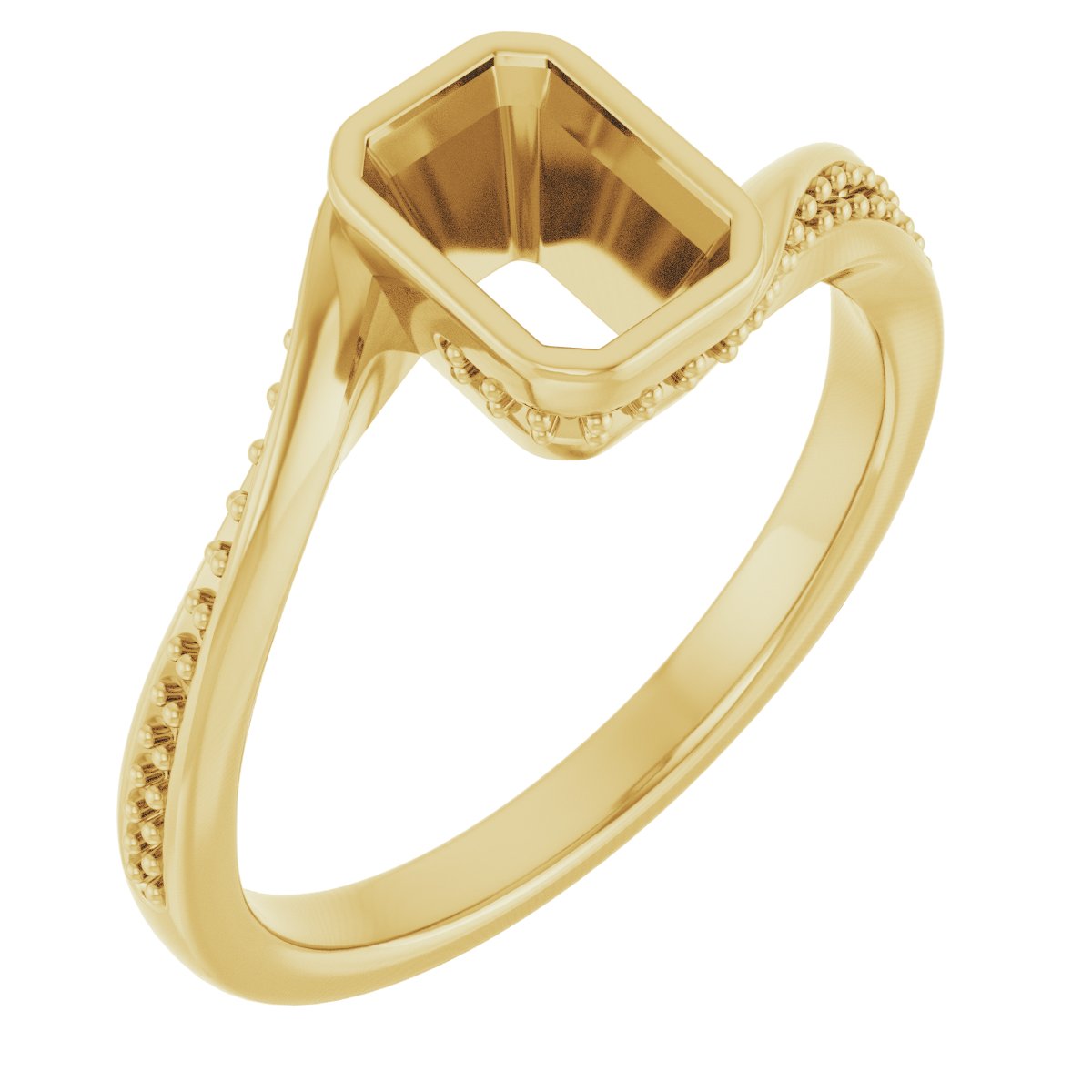 Bezel-Set Accented Engagement Ring