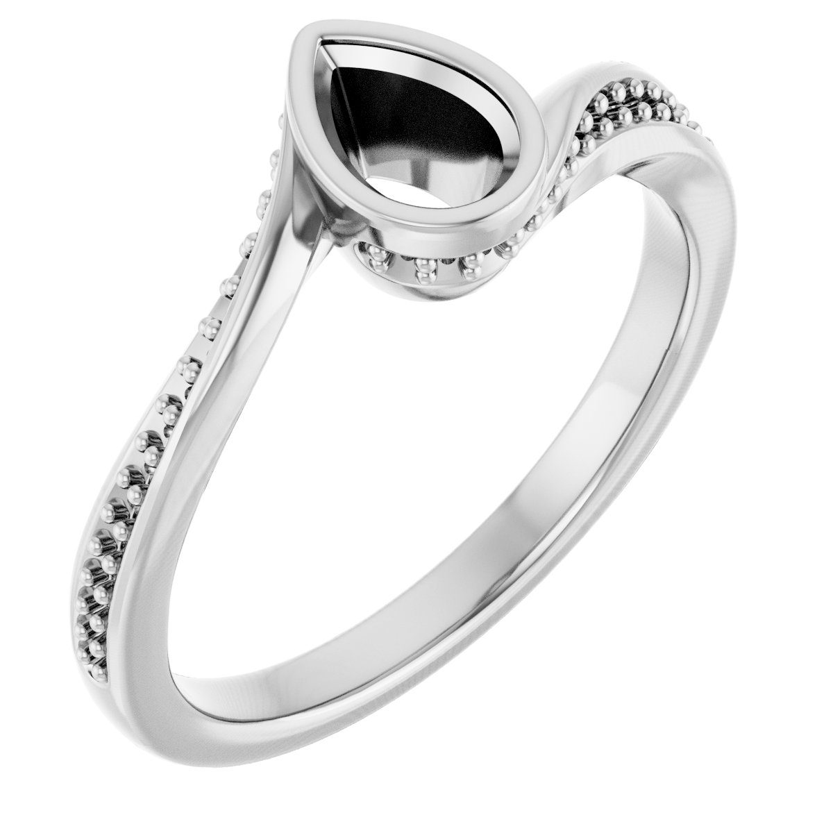 Bezel-Set Accented Engagement Ring