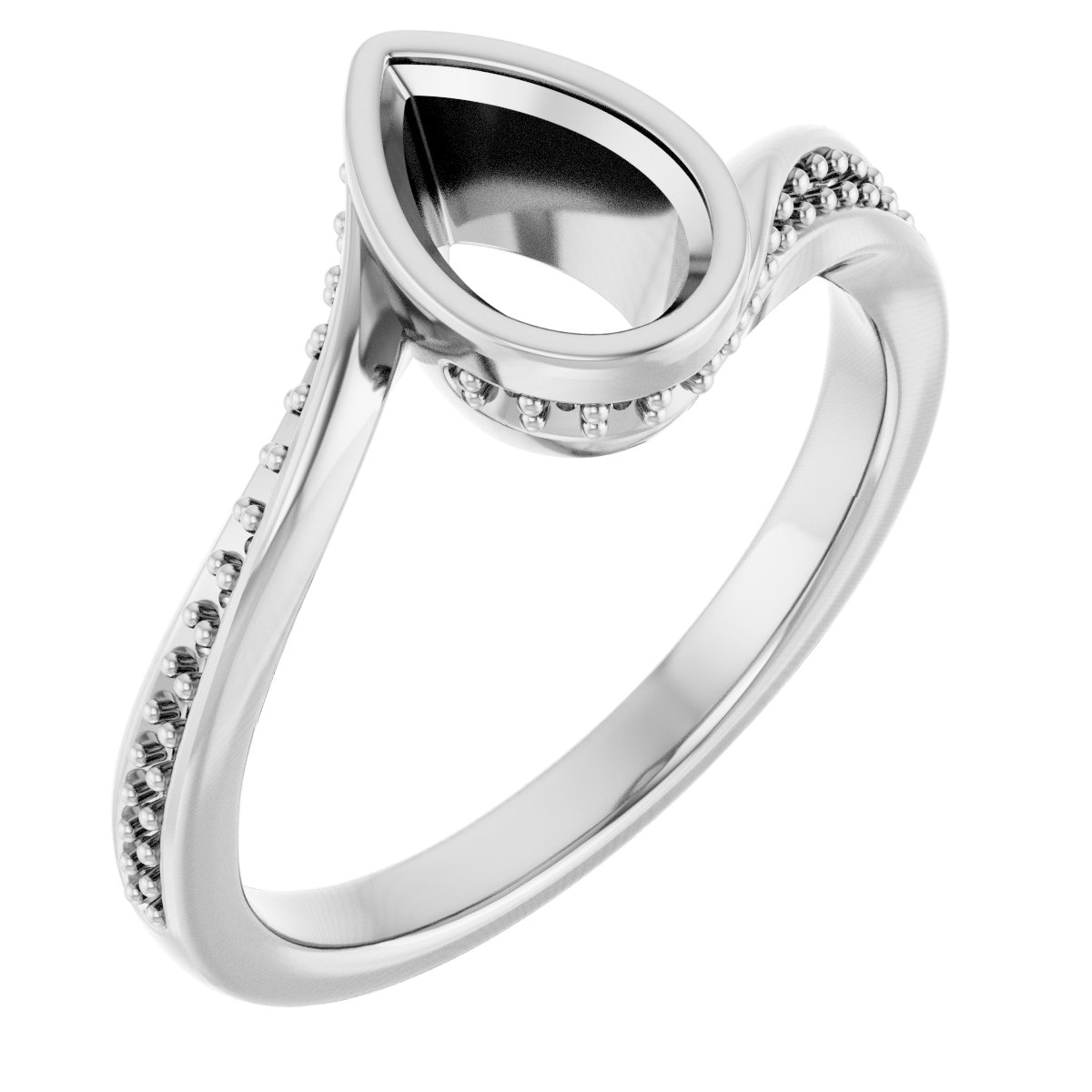 Bezel-Set Accented Engagement Ring