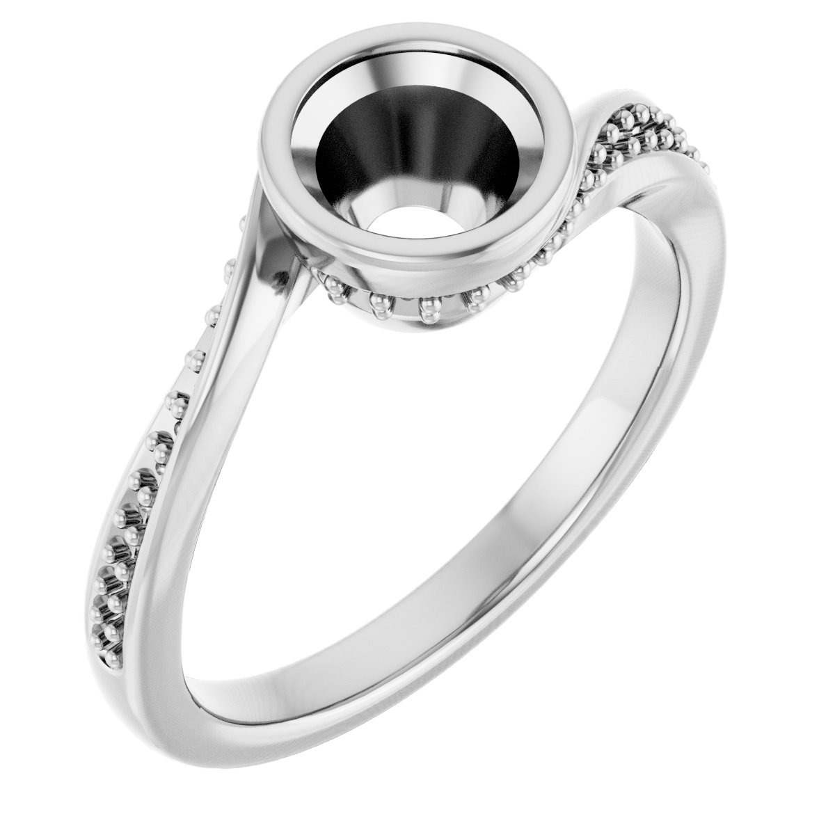 Bezel-Set Accented Engagement Ring