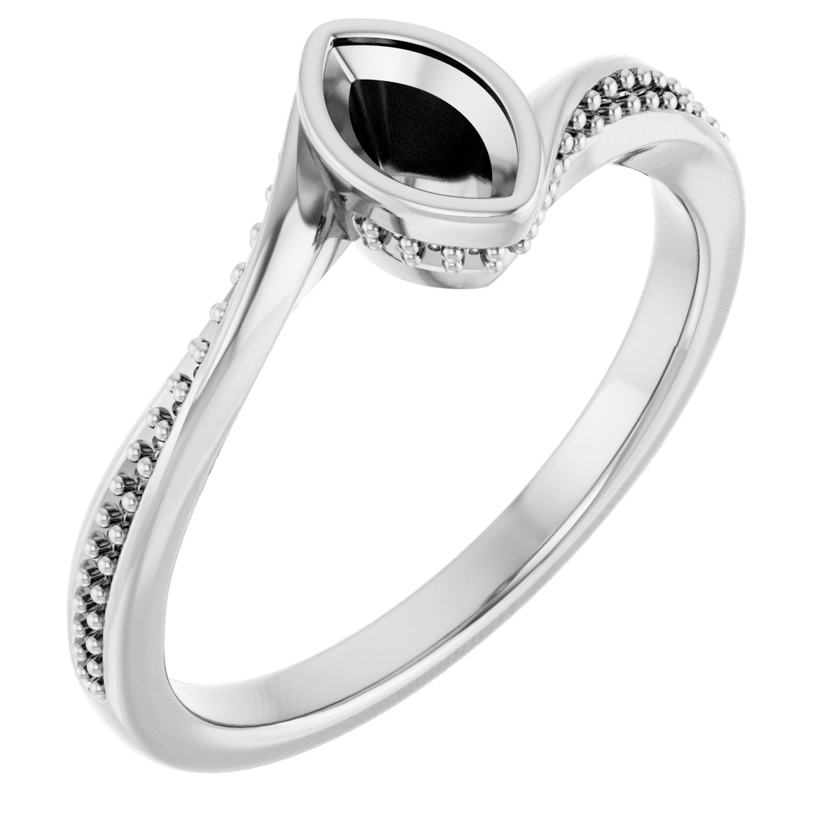 Bezel-Set Accented Engagement Ring