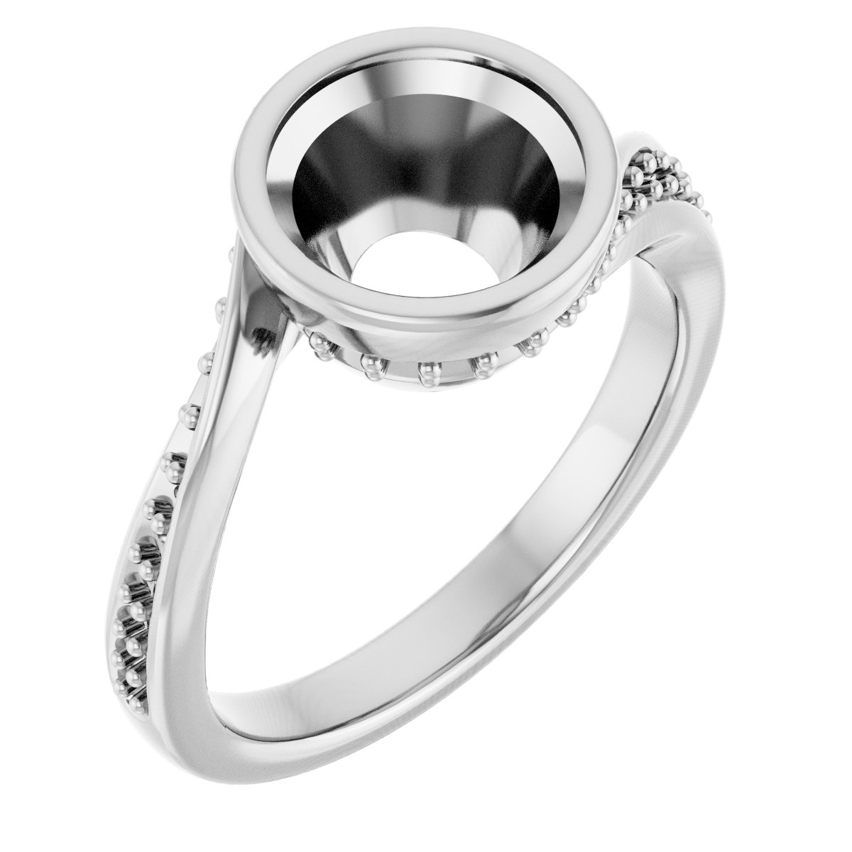Bezel-Set Accented Engagement Ring