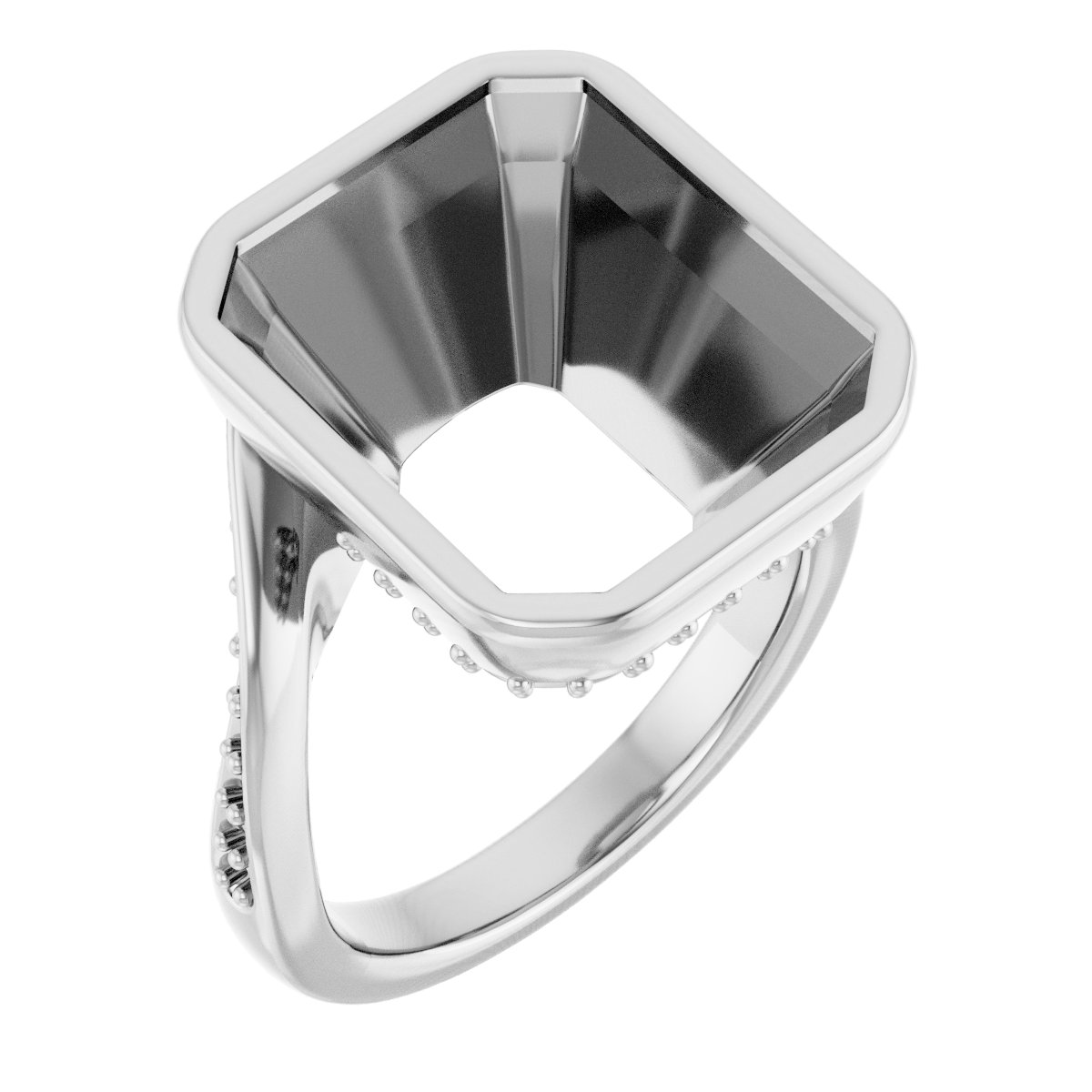 Bezel-Set Accented Engagement Ring