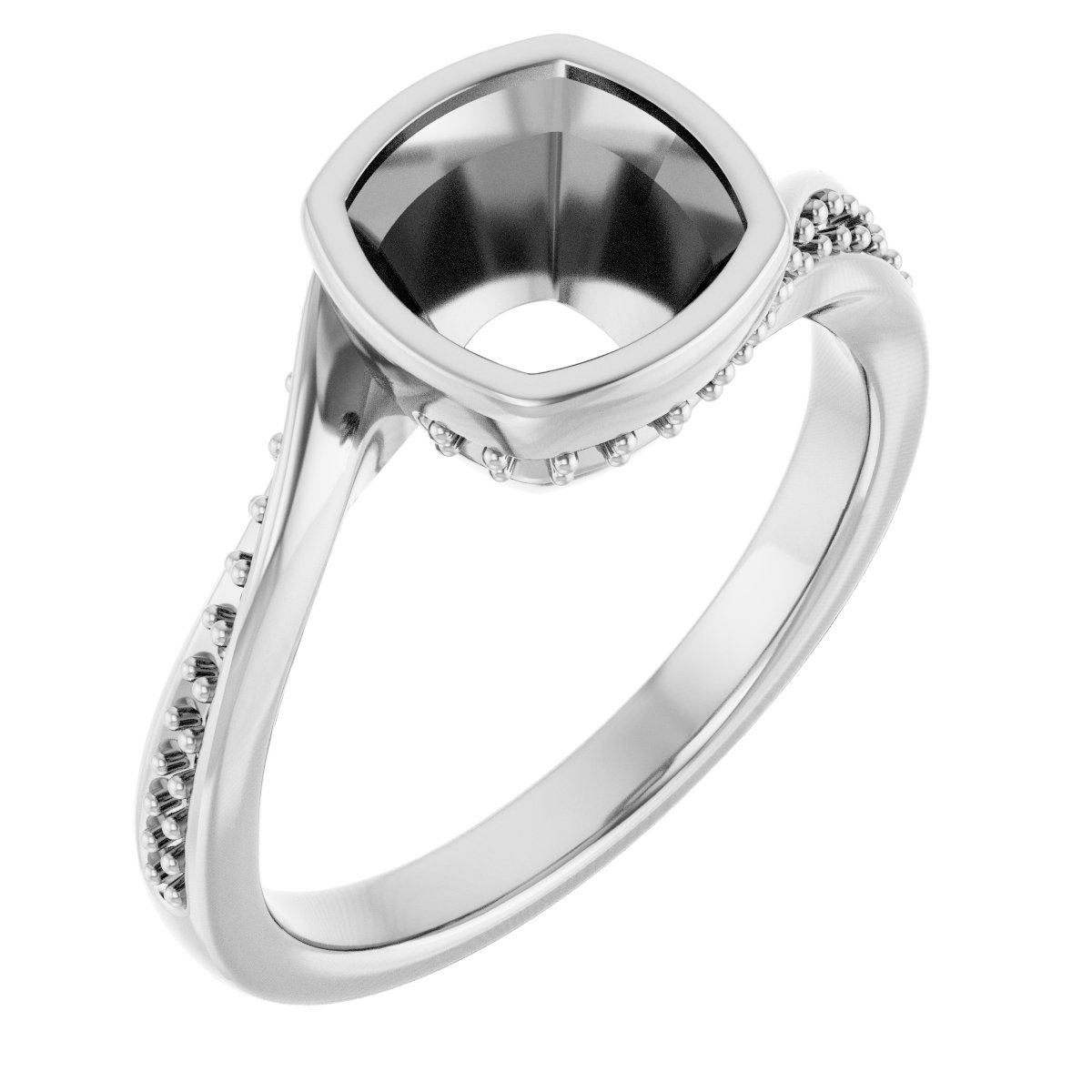 Bezel-Set Accented Engagement Ring