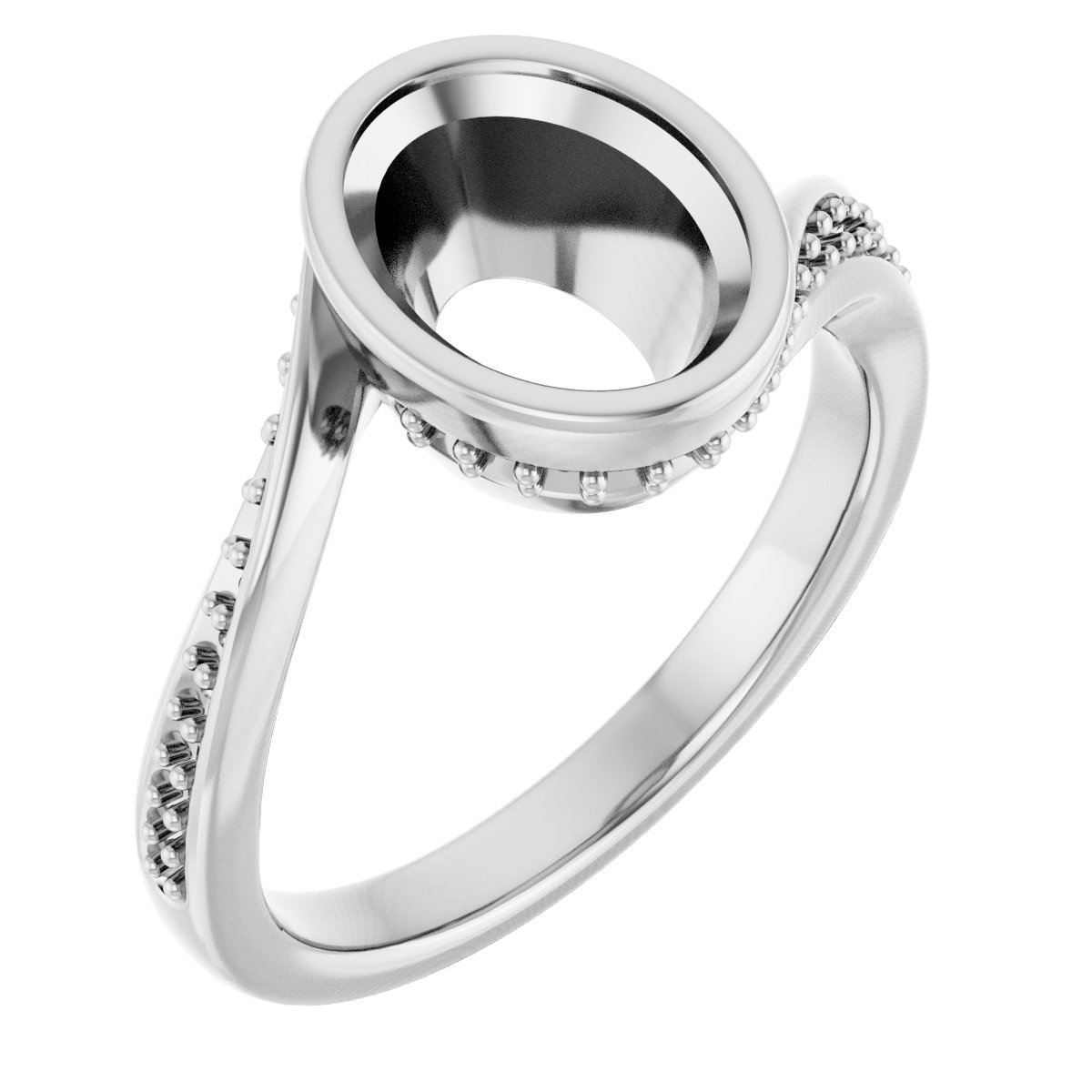 Bezel-Set Accented Engagement Ring