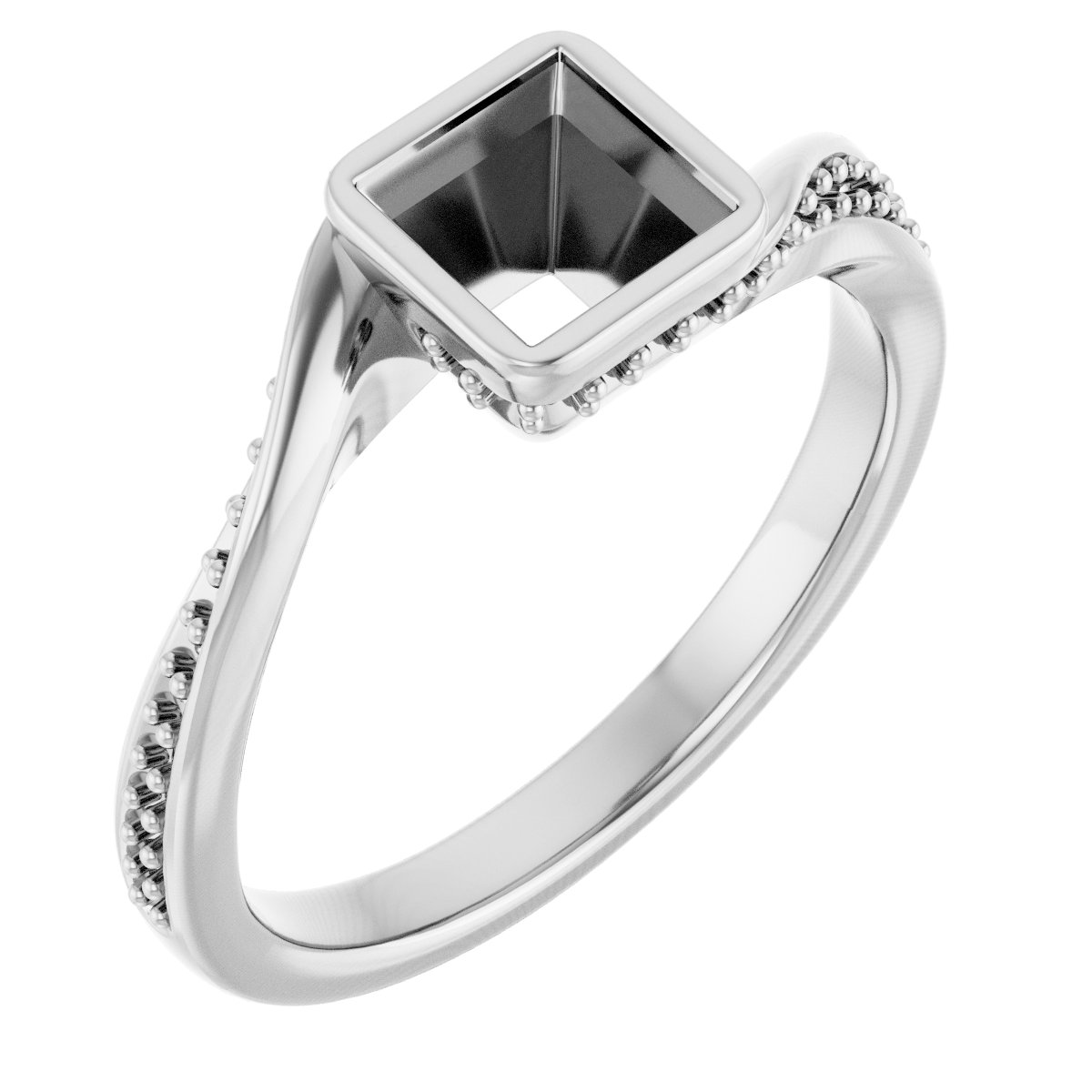 Bezel-Set Accented Engagement Ring