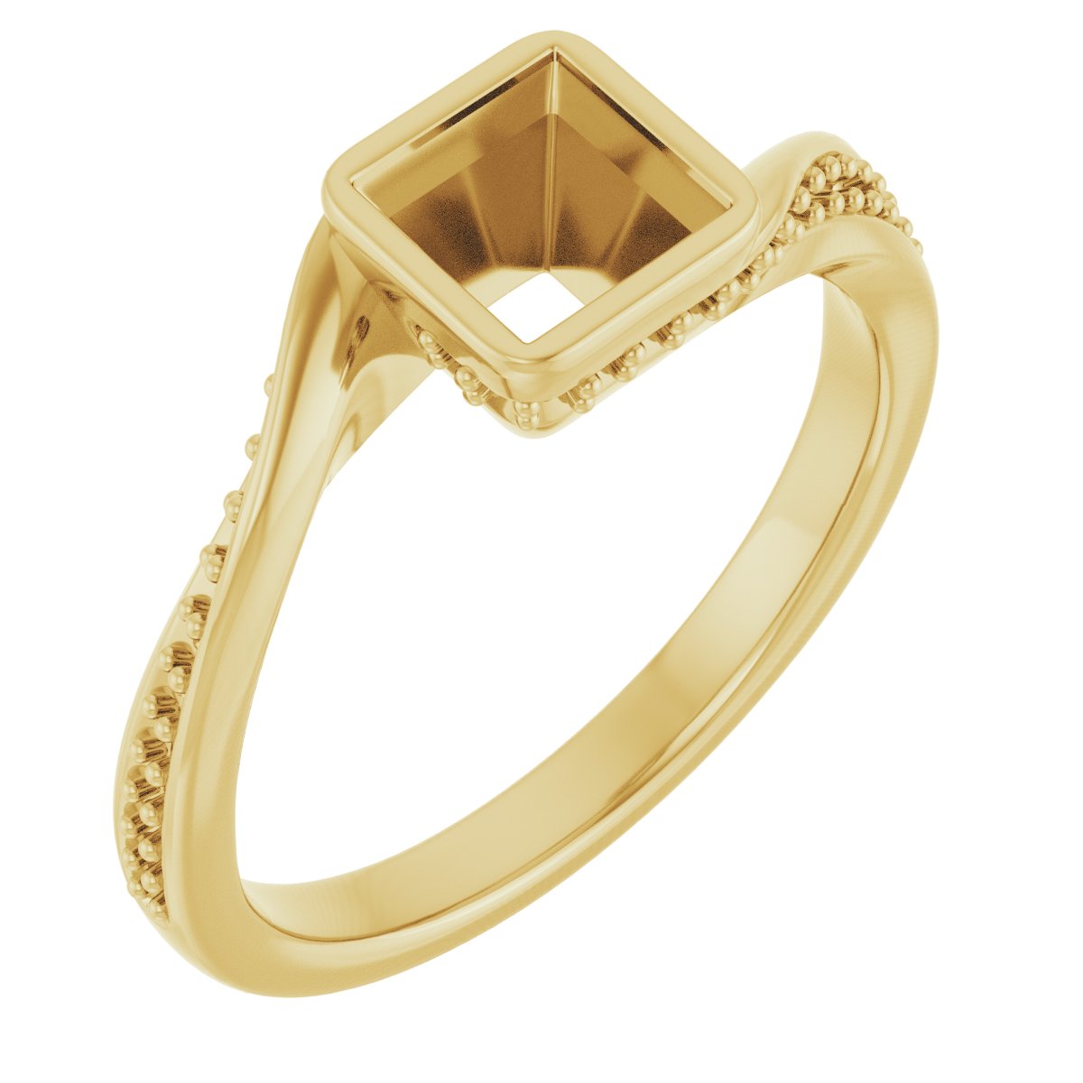 Bezel-Set Accented Engagement Ring