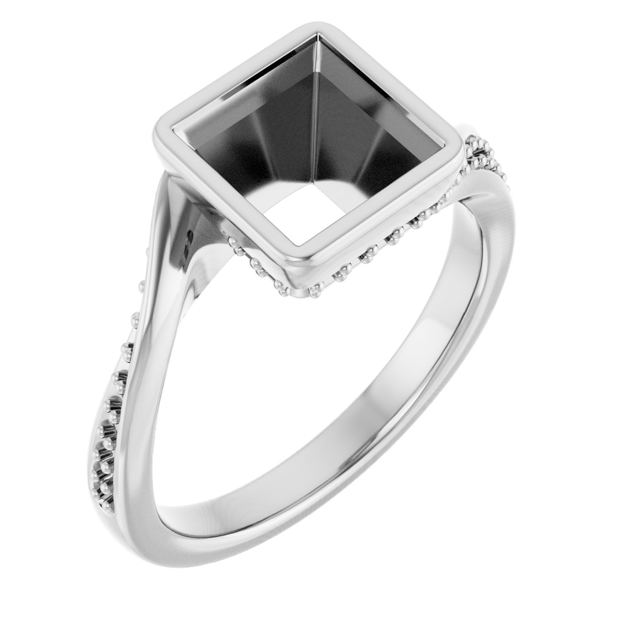 Bezel-Set Accented Engagement Ring