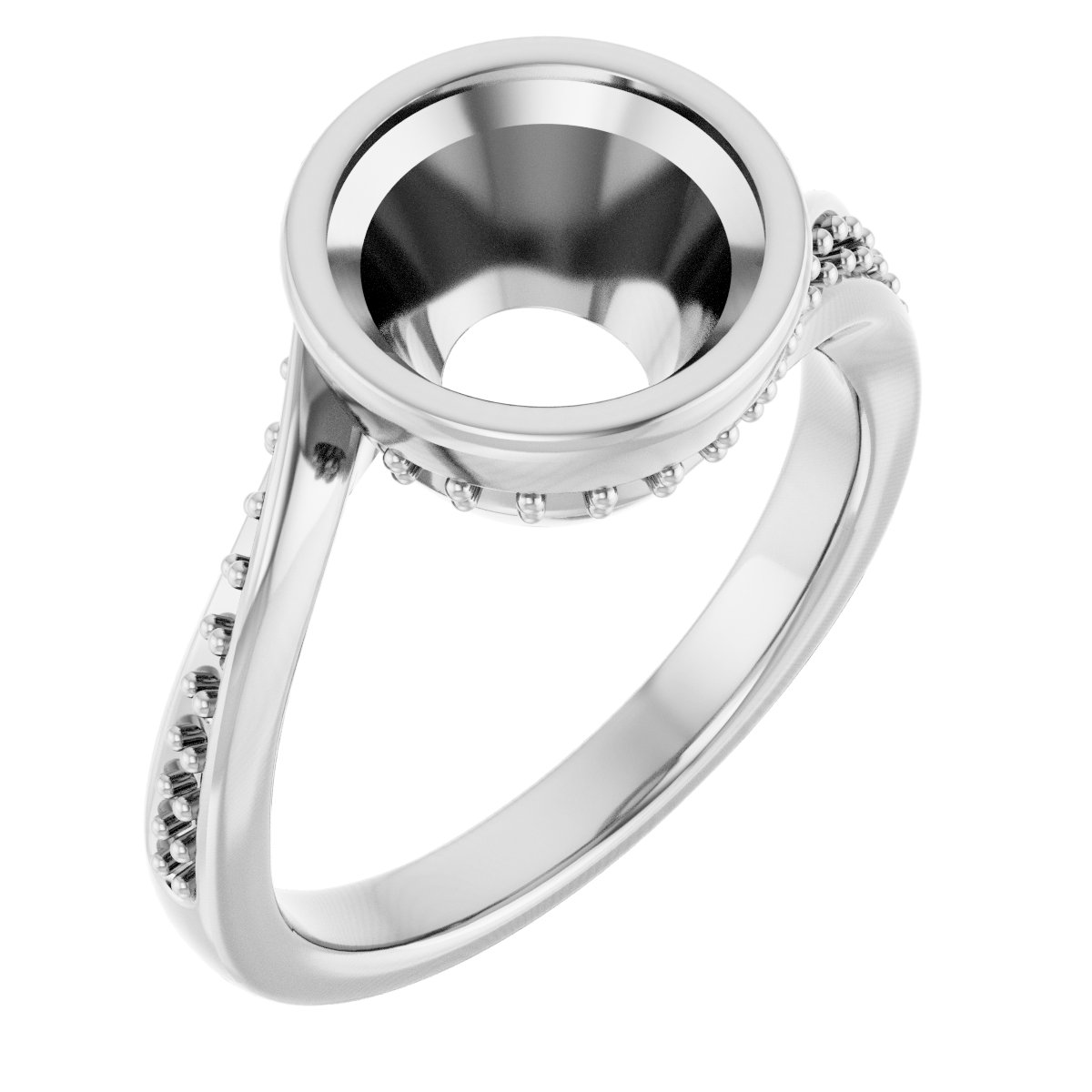 Bezel-Set Accented Engagement Ring