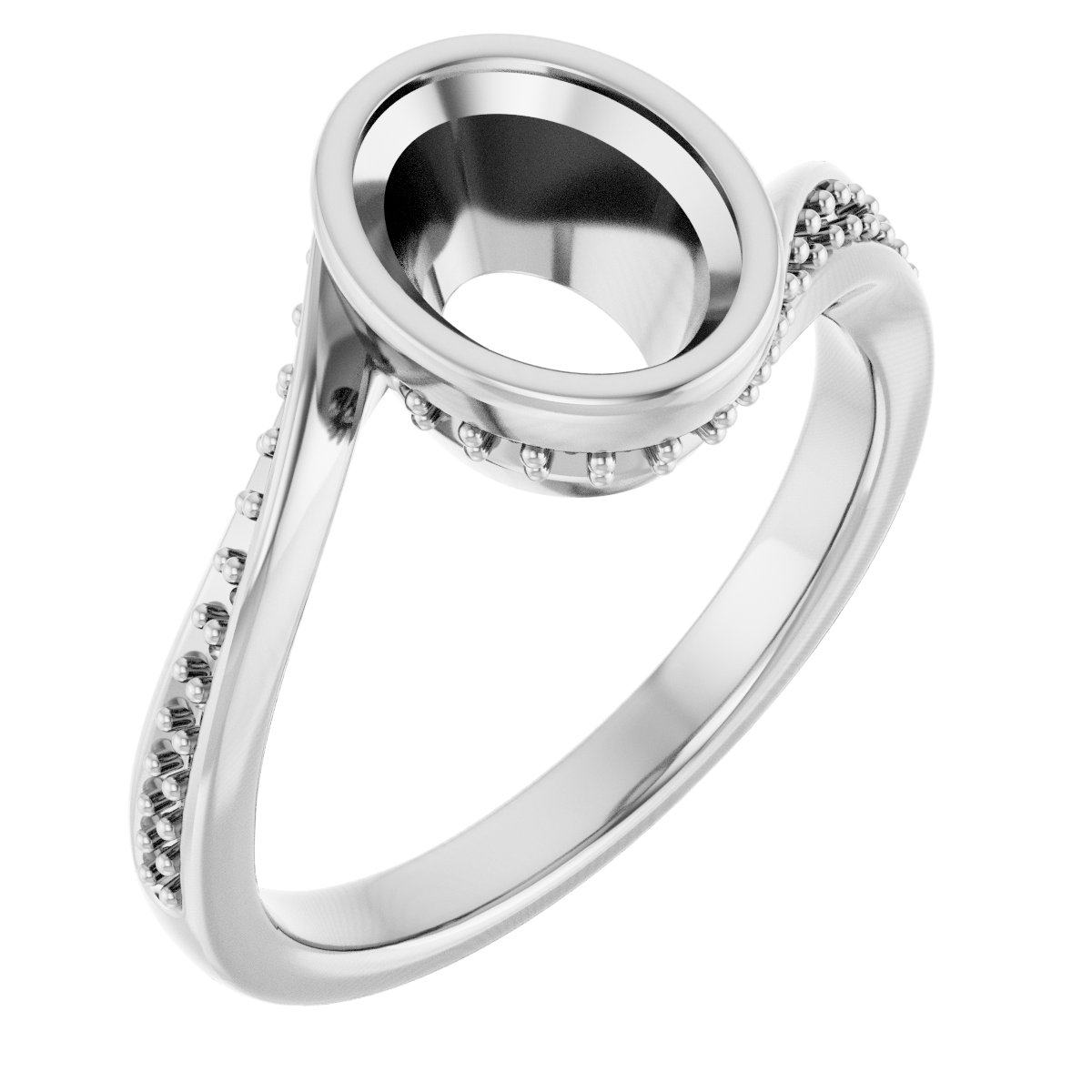 Bezel-Set Accented Engagement Ring