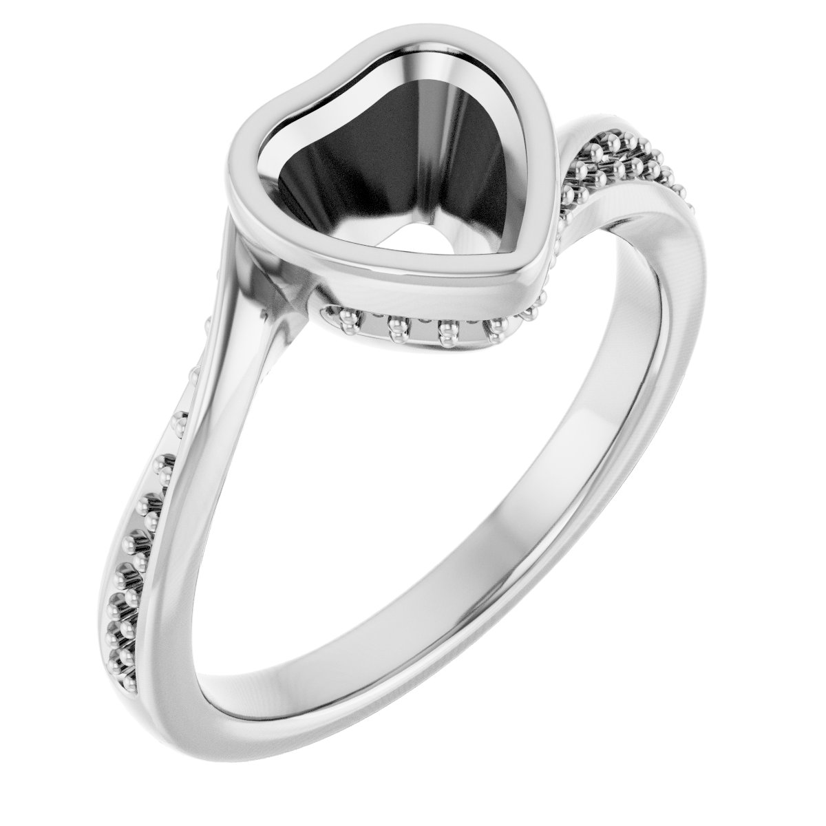 Bezel-Set Accented Engagement Ring