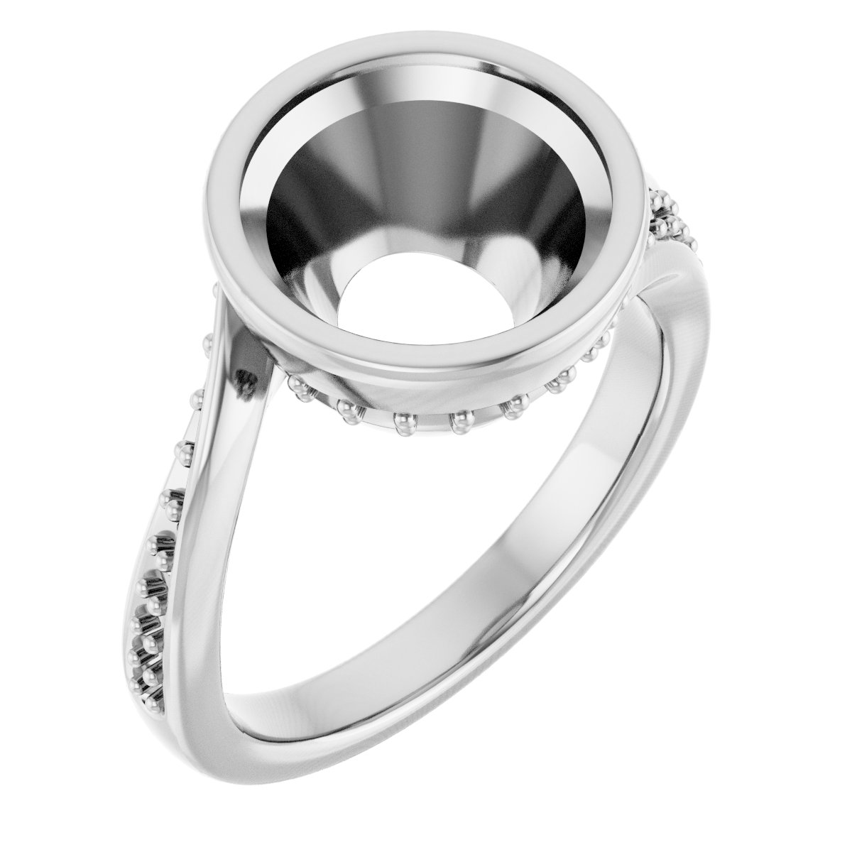 Bezel-Set Accented Engagement Ring
