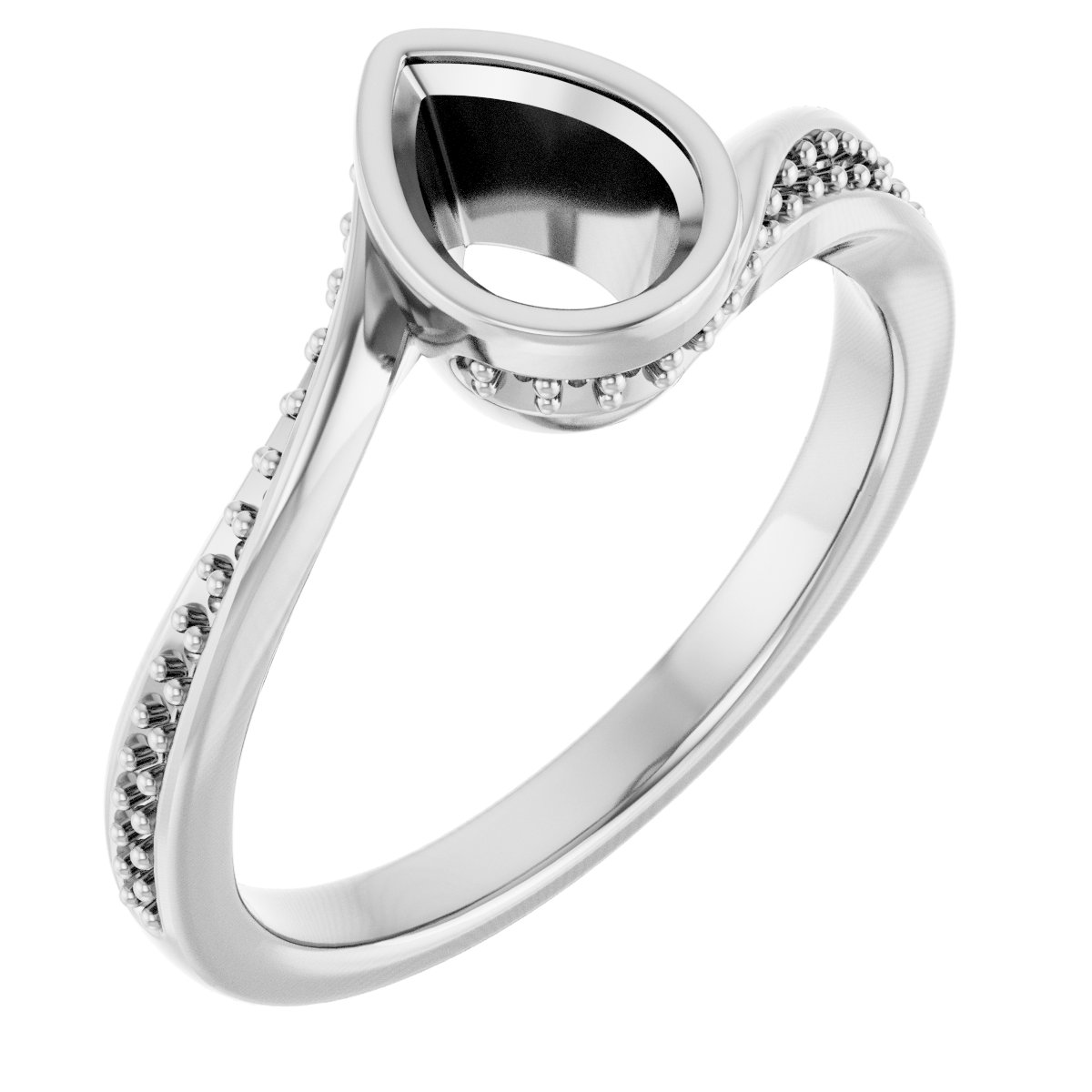 Bezel-Set Accented Engagement Ring
