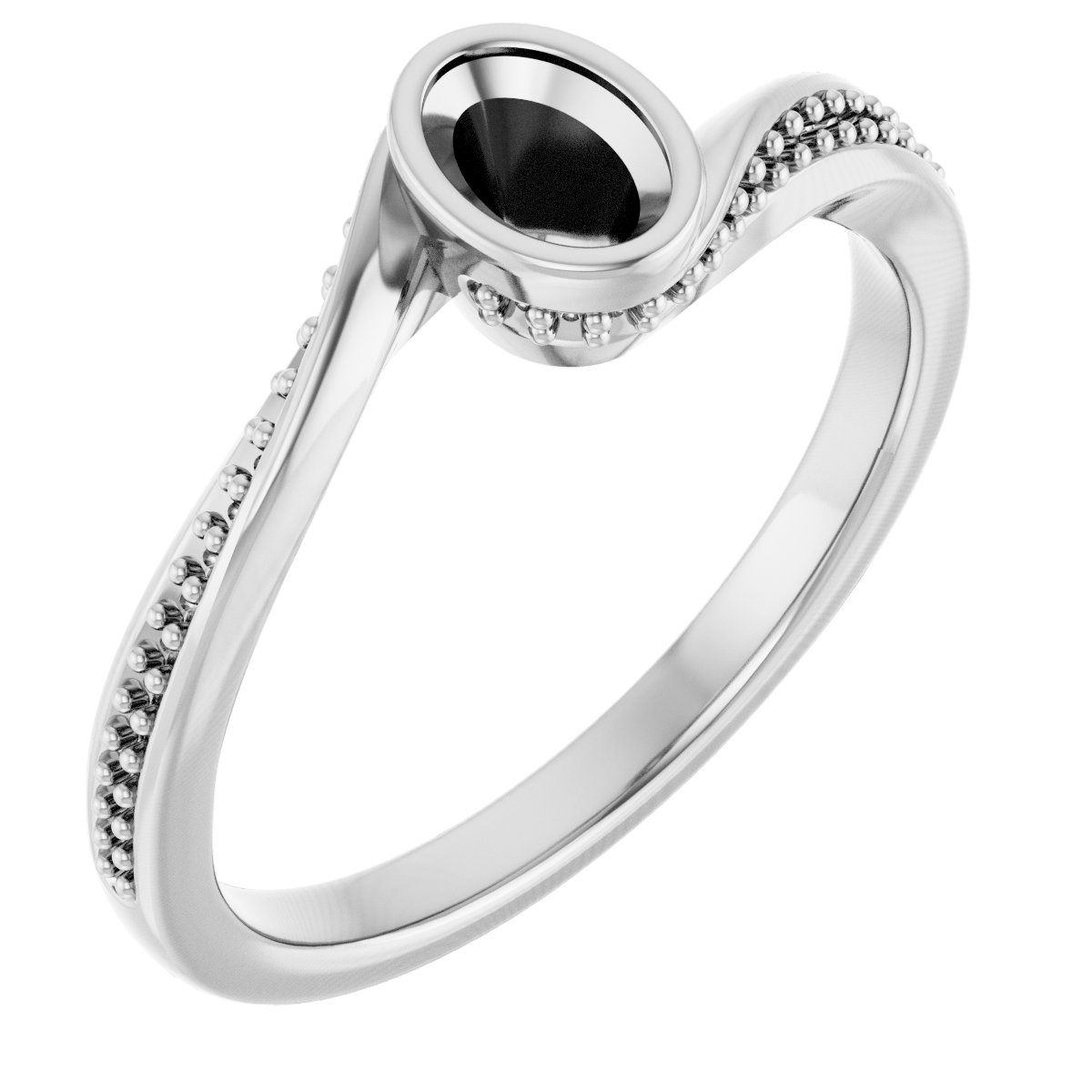 Bezel-Set Accented Engagement Ring