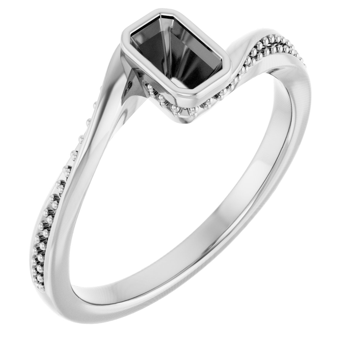 Bezel-Set Accented Engagement Ring