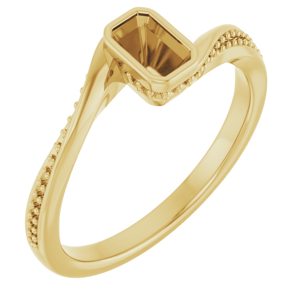 Bezel-Set Accented Engagement Ring