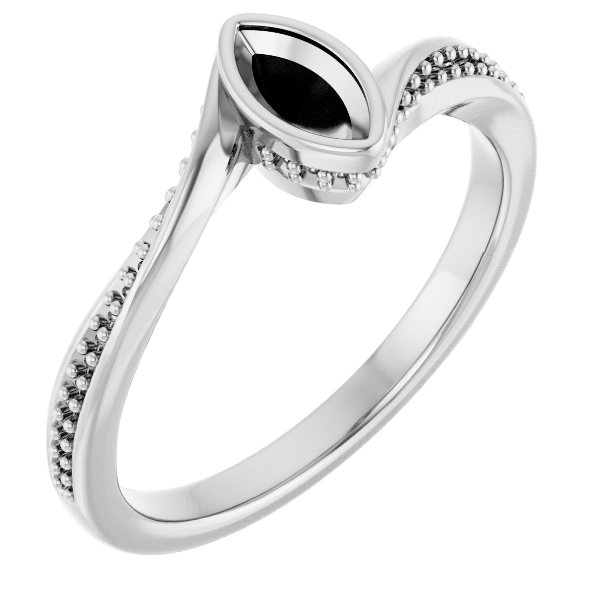 Bezel-Set Accented Engagement Ring