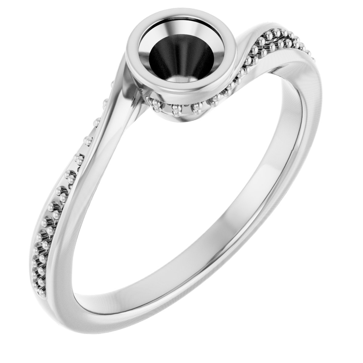 Bezel-Set Accented Engagement Ring