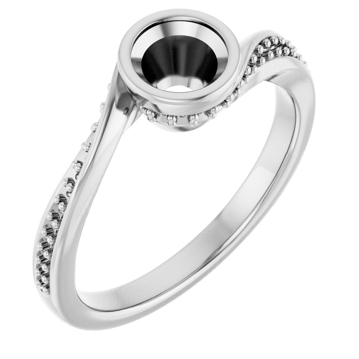 Bezel-Set Accented Engagement Ring