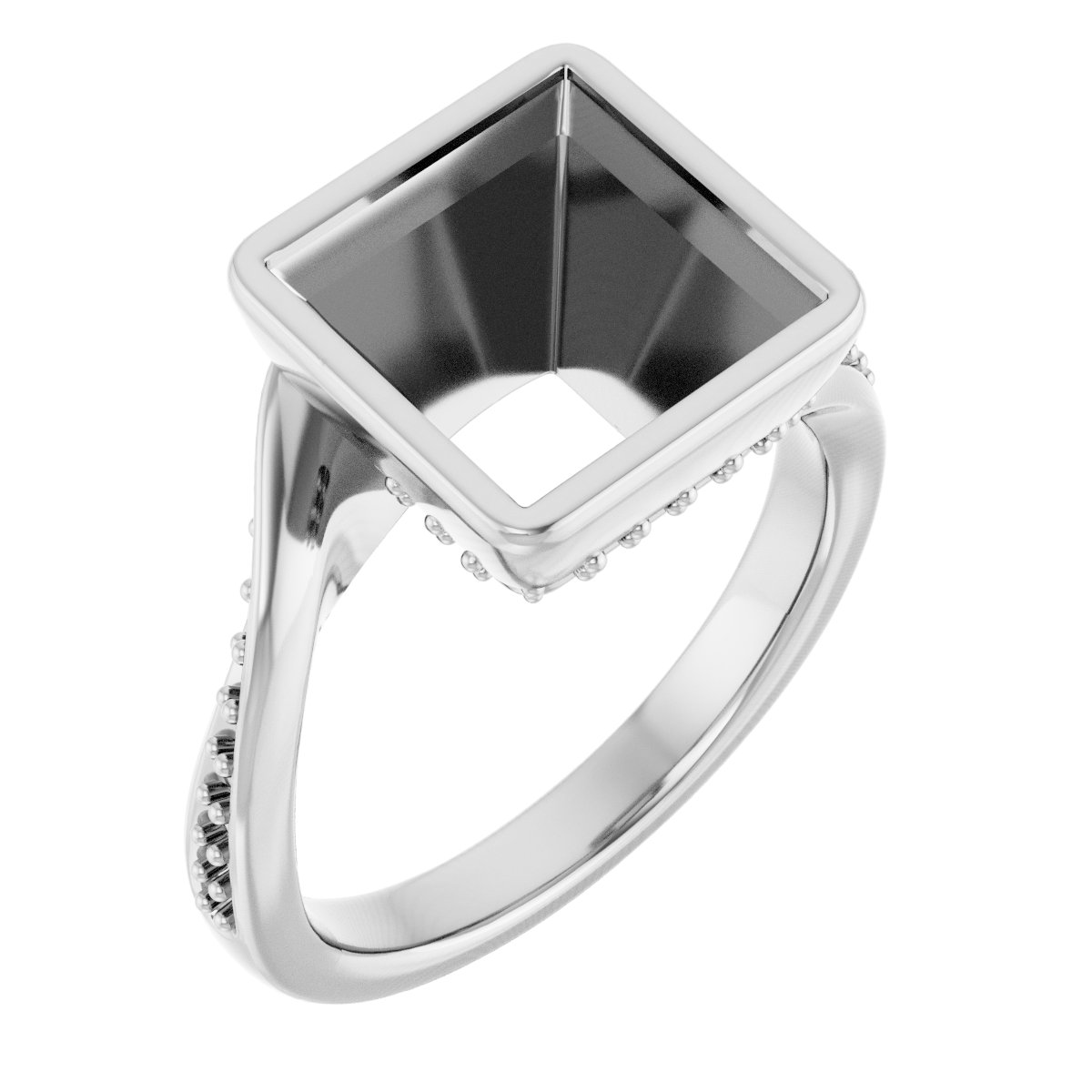 Bezel-Set Accented Engagement Ring