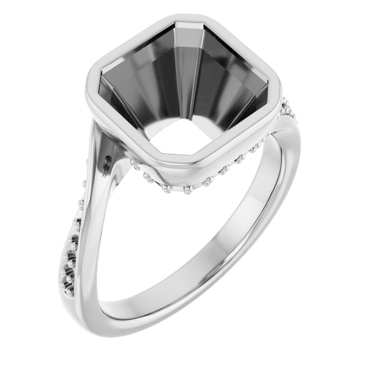 Bezel-Set Accented Engagement Ring