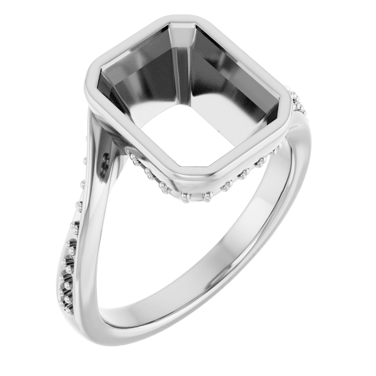 Bezel-Set Accented Engagement Ring