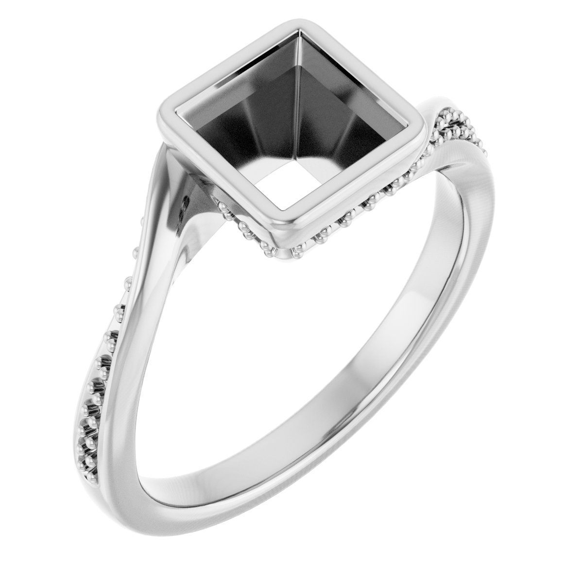 Bezel-Set Accented Engagement Ring