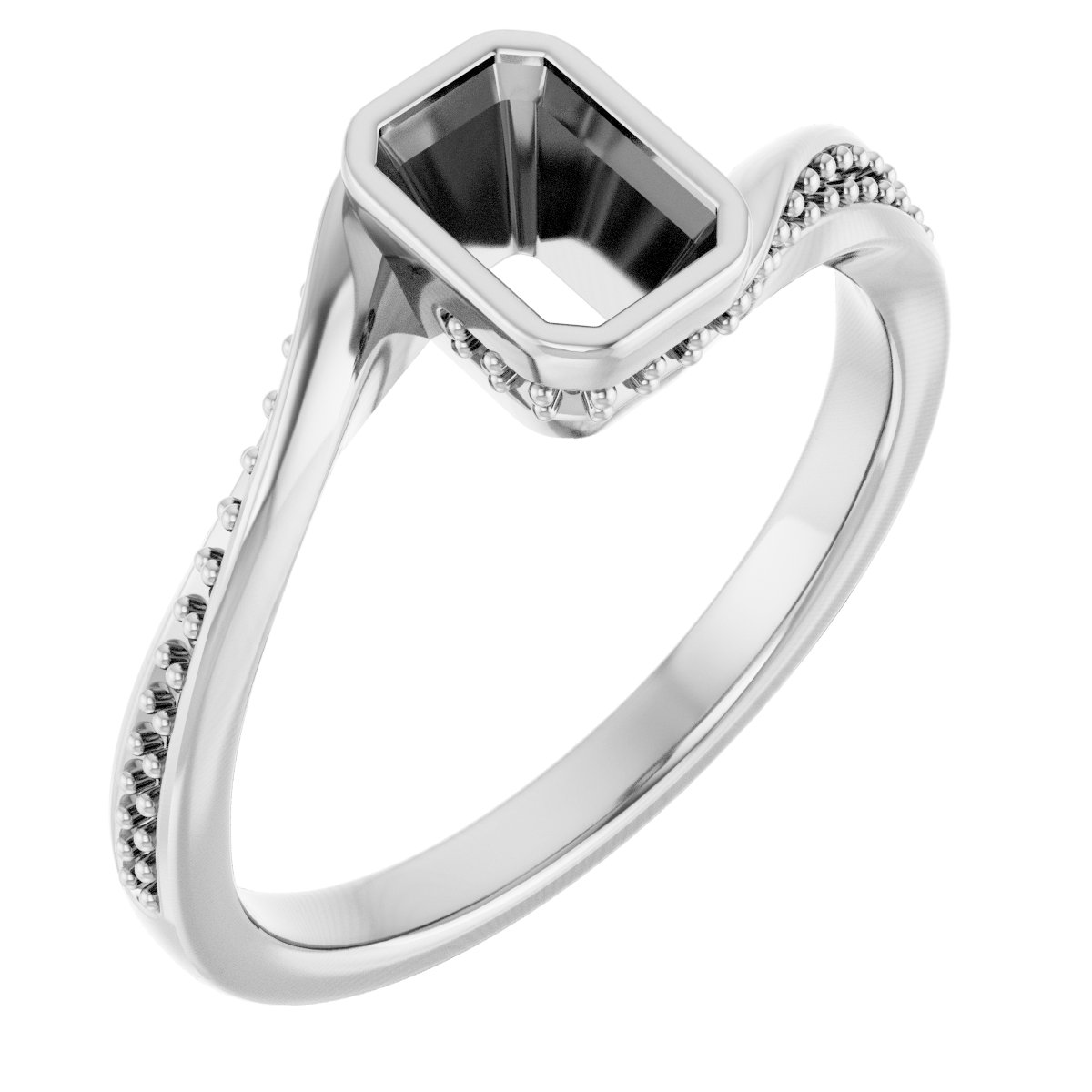 Bezel-Set Accented Engagement Ring
