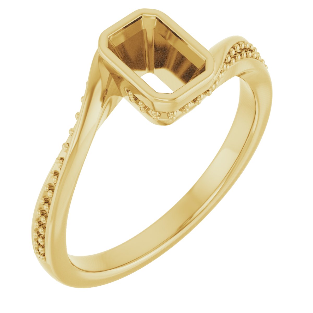 Bezel-Set Accented Engagement Ring