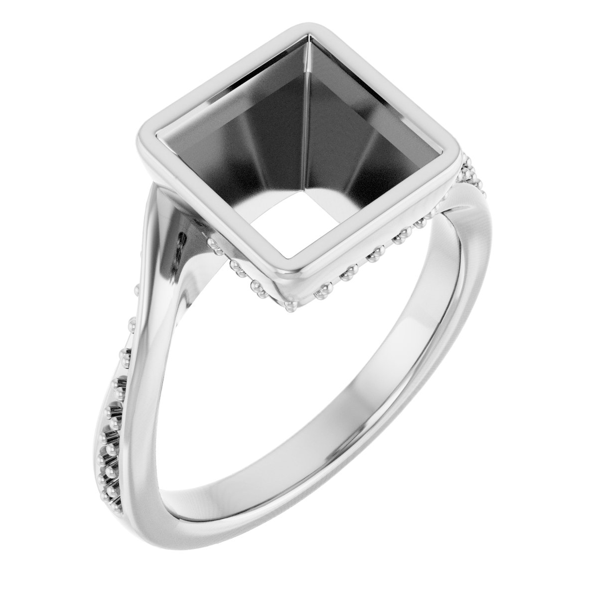 Bezel-Set Accented Engagement Ring