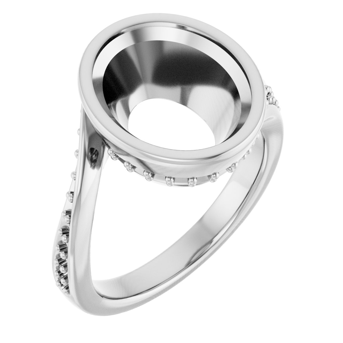Bezel-Set Accented Engagement Ring