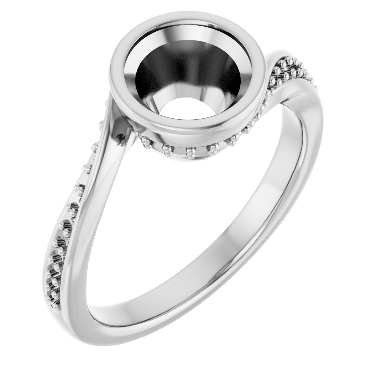 Bezel-Set Accented Engagement Ring