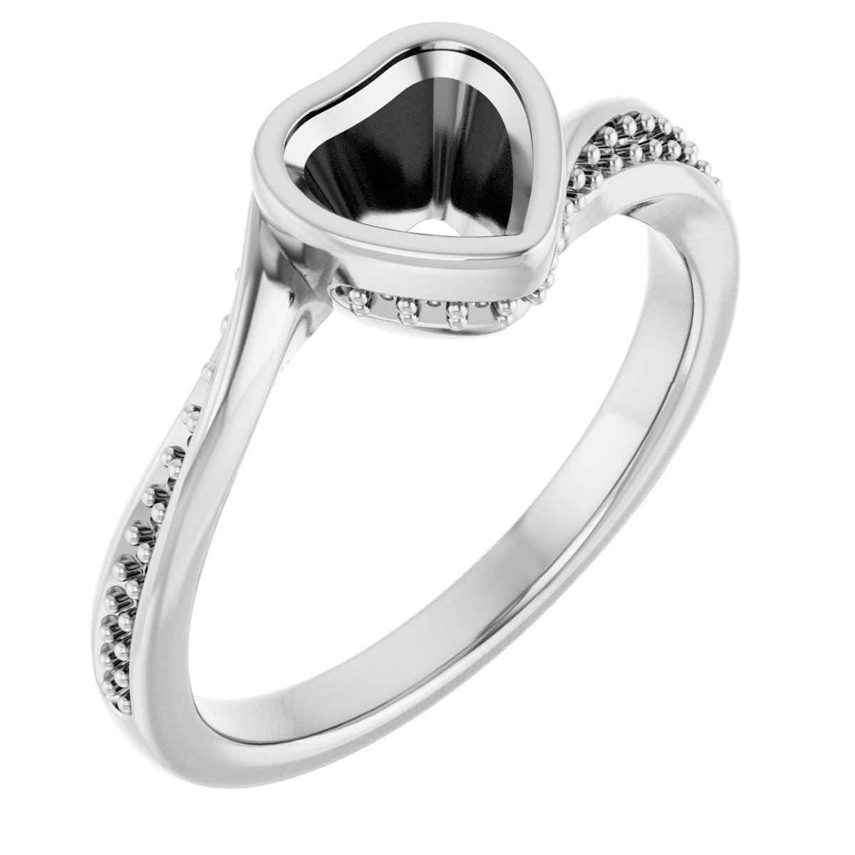 Bezel-Set Accented Engagement Ring