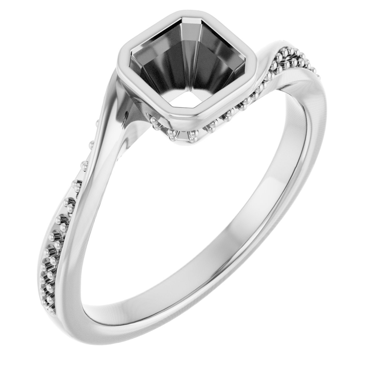 Bezel-Set Accented Engagement Ring